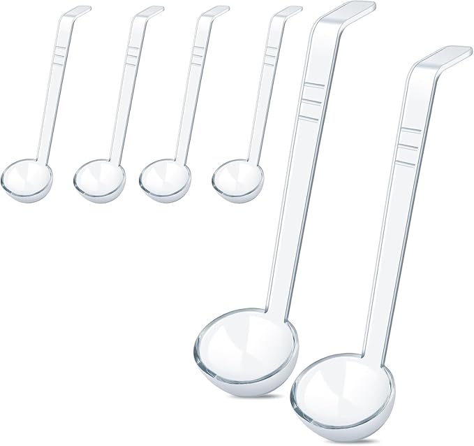 18 Pcs 1 Oz Small Ladle 7.87 Inches Mini Ladles for Serving Sauce, Soup, Dressing, Punch Bowl, Gravy, Cocktail, Fruit Juices – Clear Plastic Long Handle Ladles for Parties