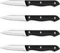 BEWOS 4-Piece Paring Knife Set - Paring Knives with Ergonomic Handle, 3.5 Inch Triple Rivet Paring Knives, Stainless Steel/Black Parers for Vegetable, Fruit & Kitchen Use