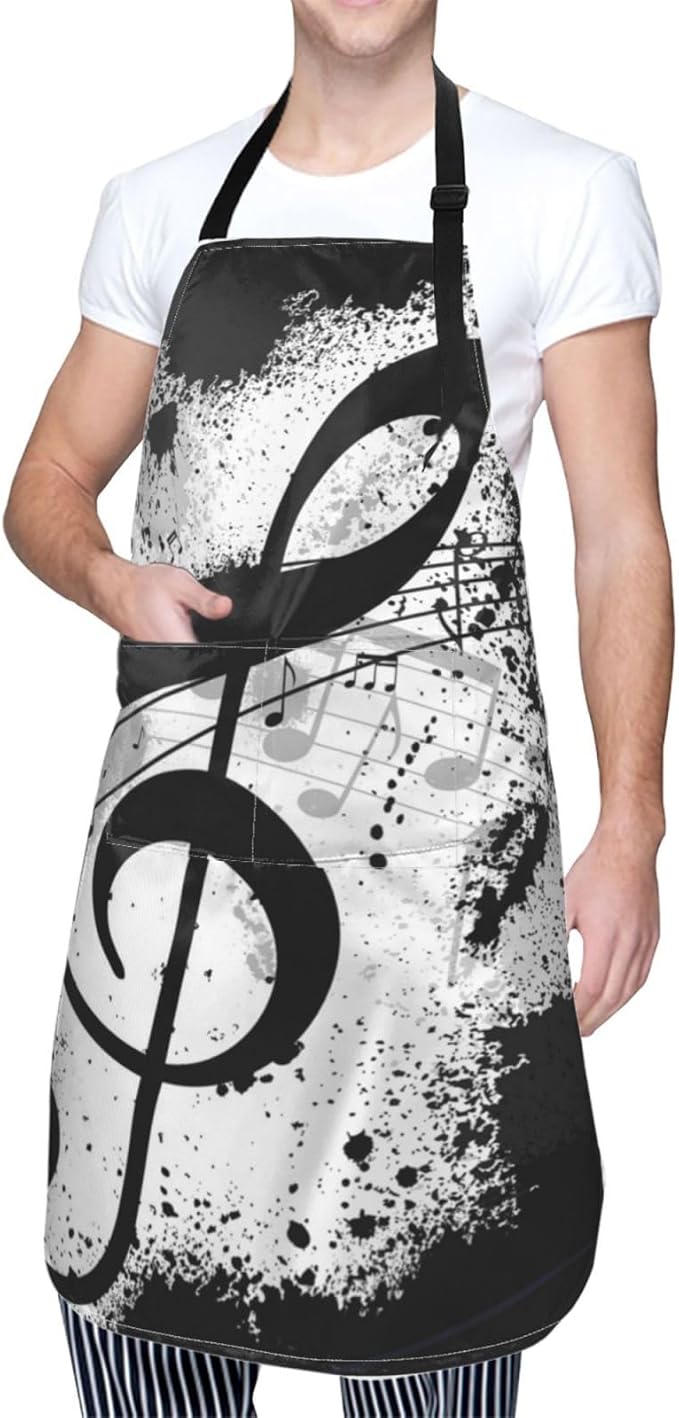 Apron Bib with 2 Pockets and Adjustable Neck Waterproof Kitchen Cooking Gardening Chef Aprons for Women Men