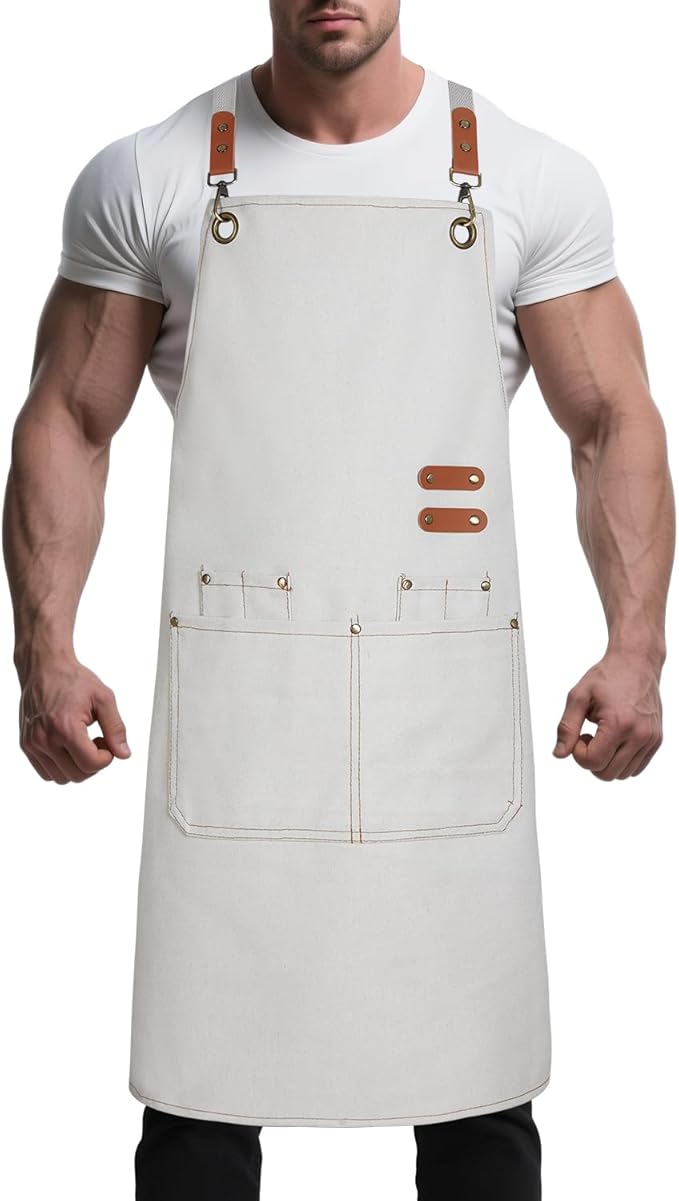 Personalized Aprons Custom Women Men Apron with Pockets Chef for Baking Bbq Grill Embroidered with Name Text