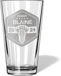 Tennis Coach Beer Glasses - Tennis Coach Gifts Personalized Coach Pint Glass Engraved Coach Award Basketball Beer Glass End of Season Gifts Coach (Lacrosse, Single Pint Gift Box)