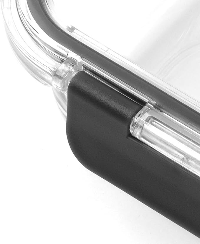 Zyliss Glass Container, Shatter Resistant Glass, Airtight Food Storage Box with Sealable Lid, Microwave Safe, BPA Free Lid, Freezer Safe, Fridge Storage, Food Container, 6.3in x 4.7in x 2", 12.5oz