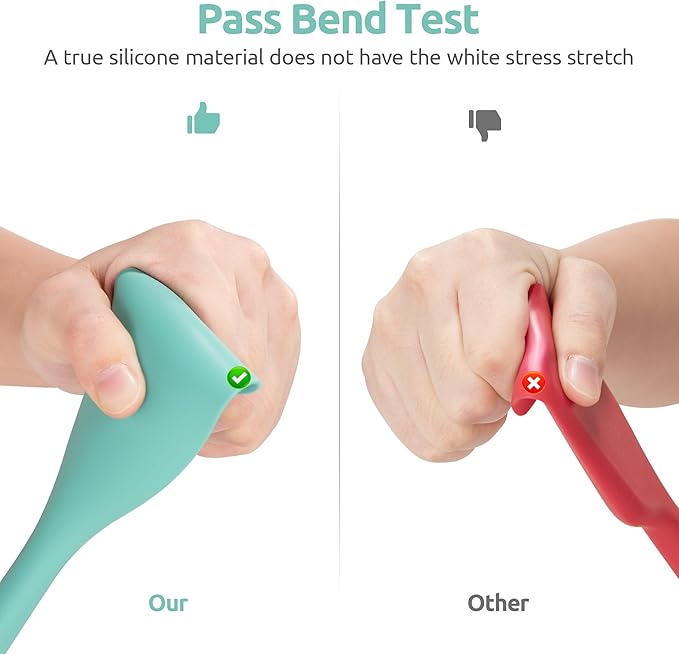 600ºF Heat Resistant Spatula Spoon: U-Taste Flexible Silicone Cooking Scoop Spoonula, Serving Mixing Scraping Food in Non-Stick Pan Cookware, Seamless Multifunctional Kitchen Utensil (Aqua Sky)