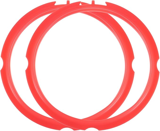 uxcell 2 Pcs Silicone Sealing Ring for Pressure Pot 3QT, Pressure Pot Inner Gasket Seal Rings Pressure Cooker Replacement Parts, Red