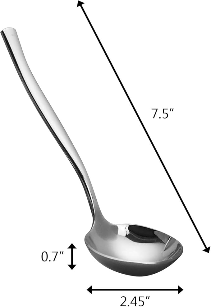Teyyvn 4-Piece Kitchen Serving Gravy Ladles, Stainless Steel Sauce Ladle, Soup Ladle