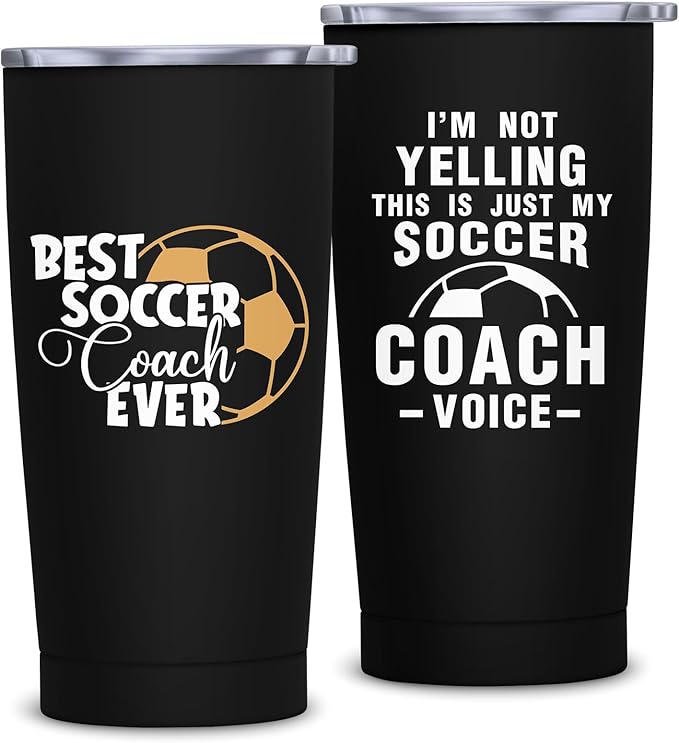 Soccer Coach Gifts for Men Women - Best Soccer Coach Ever Gifts - Coach Thank You Tumbler, 20 oz Insulation Stainless Steel