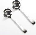 Small Ladle, 304 Stainless Steel Small Gravy Soup Serving Ladle for Sauces or Serving Soup Spoon, Silver (2 pack)