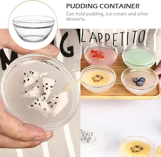 Small Glass Bowls for Cooking Prep, Clear Glass Bowls Perfect for Pre-measuring Spices for Cooking and Baking, Side Sauce Prep, Set of 12 (1.5 Fl Oz)