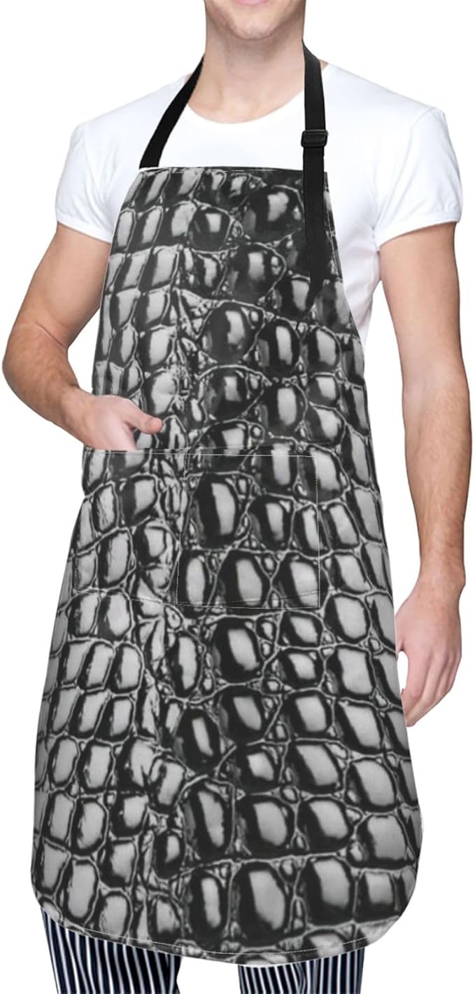 Snakeskin Aprons Cool Aprons with Pockets and Adjustable Mens Apron for Gardening Cooking Kitchen
