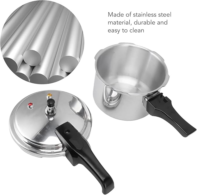 3L Stainless Steel Pressure Cooker, Exquisite Workmanship Stainless Steel Pressure Cooker Cooking Various Foods Food Grade for Induction Cooker