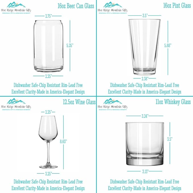Blue Ridge Mountain Gifts - Jersey City Souvenir - New Jersey Glassware Gift, Etched City Map, Laser Engraved and Dishwasher Safe
