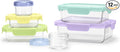 Ello Color Lock 12PC Mixed Glass Food Storage Sets, Leak-Proof Glass Food Storage Containers with Airtight BPA-Free Plastic Lids, Dishwasher, Microwave, and Freezer Safe, Purple Rain