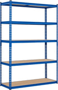 GarveeHome 5 Tier Garage Storage Shelves, 2500LBS Capacity Metal Shelving Unit for Garage, Industrial, Warehouse, Kitchen, Closet, 48" W x 18" D x 71" H, Blue