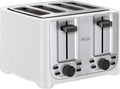 BELLA 4 Slice Toaster with Auto Shut Off - Extra Wide Slots & Removable Crumb Tray and Cancel, Defrost & Reheat Function - Toast Bread & Bagel, White