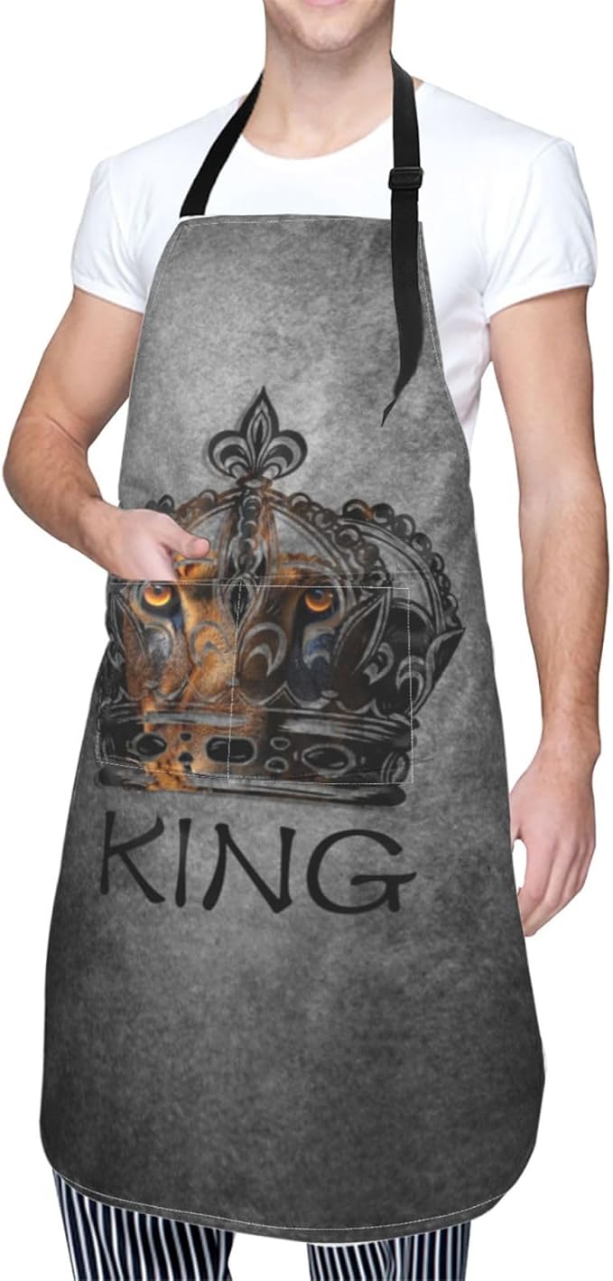 King Aprons Mens Aprons with Pockets and Adjustable Cool Apron for Gardening Cooking Kitchen