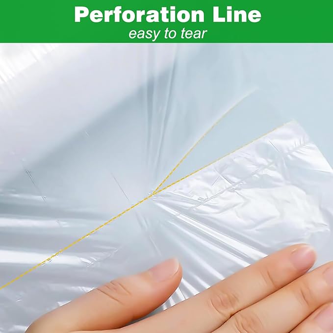 14" X 20" Plastic Produce Bags Roll, Fresh-Keeping Clear Plastic Bags for Food, Fruit, Vegetable, Bread, Kitchen, freezer, Supermarket, 350 Produce Bag/Roll (4 Rolls)