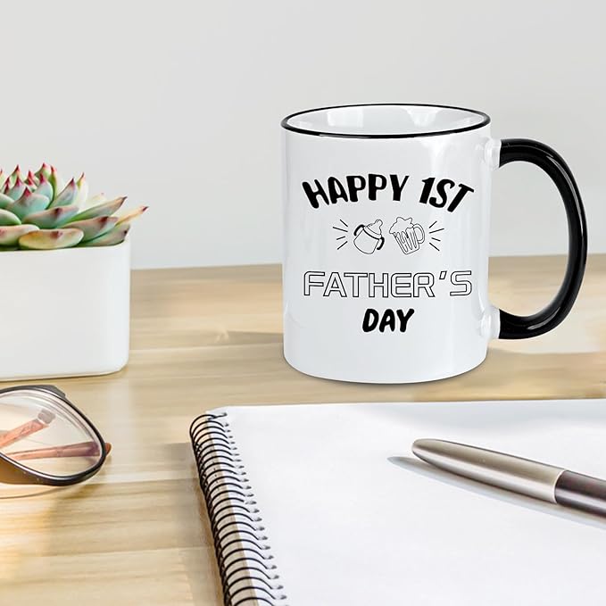 First Time Dad Gifts, New Dad Gifts, Happy 1st Father's Day Coffee Mug, First Fathers Day Gift for New Father, Fathers Christmas Gift for Papa, 11Oz