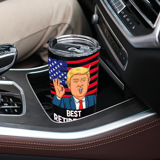 Best Retirement Gifts for Men, Happy Retirement Tumbler - Funny Retired Gifts for Men, Coworker Leaving Farewell Going Away Gift for Coworkers Friends, 20 OZ Stainless Steel Insulated Coffee Cup
