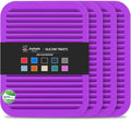 Joyhalo 4 Pack Silicone Trivets for Hot Pots and Pans,480℉ Heat Resistant Trivets for Hot Dishes,Hot Pads for Countertop,Kitchen Potholders,Purple