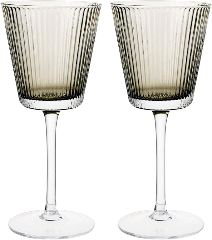 Rosendahl Grand Cru Nouveau Stemmed Wine Glasses Set (Set of 2), 6.1 Fl. Oz. - Elegant Lead-Free Crystal, Dishwasher Safe, Modern & Classic Design for Red & White Wine (Smoke)