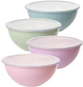 4-Piece Plastic Mixing Bowl Set with Lids for Kitchen, 67oz Lightweight Storage Bowls, Large Salad Bowls for Baking, Prepping, Cooking and Serving Food, Dishwasher & Microwave Safe