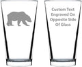 Custom Bear Pint Glass for Beer - Cabin Themed Gifts or Rustic Decor for Men and Women - Fun Drinking or Party Glasses - 16 oz