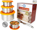 Anas Metal Food Storage Containers with Lids - Stainless Steel, Compact Stackable, Leak Proof, Dishwasher Safe and Microwavable for Lunch, Work, School Travel, Bento Box (4)