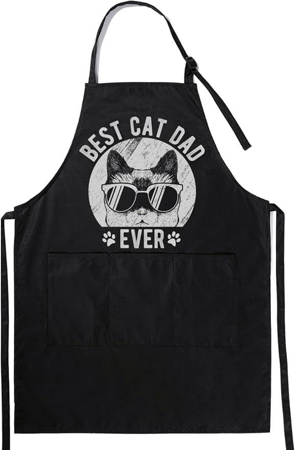 InnoBeta Cat Lover Gifts, Funny Apron with Pockets and Adjustable Neck Strap, Cat Gifts