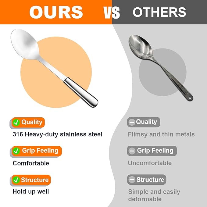 Stainless Steel Cooking Utensils Set, 4-piece Kitchen Utensil Set with Stainless Steel Handles, Dishwasher Safe, Non-Stick and Heat Resistant, Whisk, Spoons, Spatula for Cooking -JJ02629