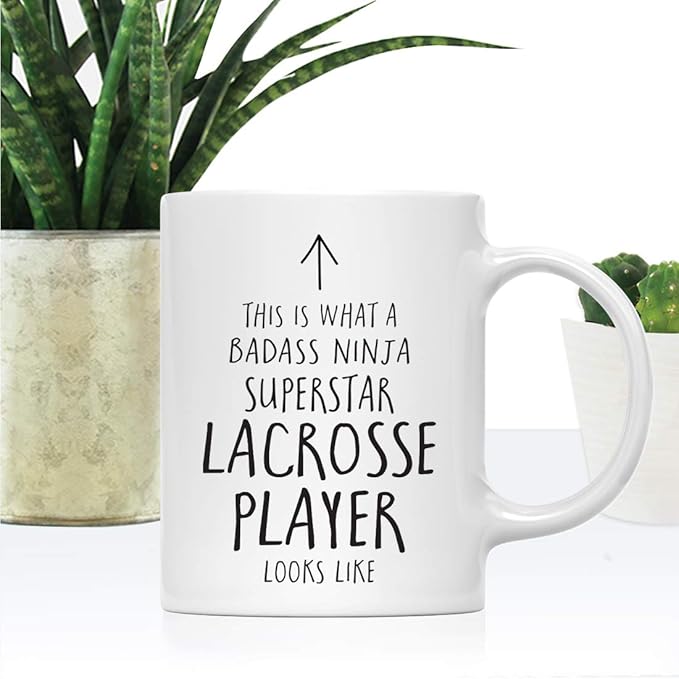Andaz Press Funny 11oz. Ceramic Coffee Tea Mug Gift, This is What a Badass Ninja Superstar Lacrosse Player Looks Like, 1-Pack, Birthday Christmas Gift Ideas Coworker
