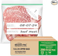 Gallon Food Storage Freezer Bags, 250 Count | Double Zipper | 10.5" * 10.7", Freshness Easy Open Reclosable Clear Plastic Bags