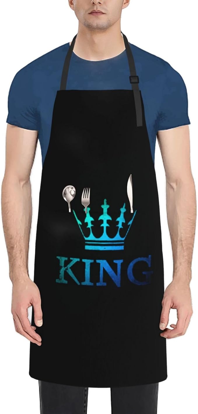 King Aprons Mens Aprons with Pockets and Adjustable Cool Apron for Gardening Cooking Kitchen