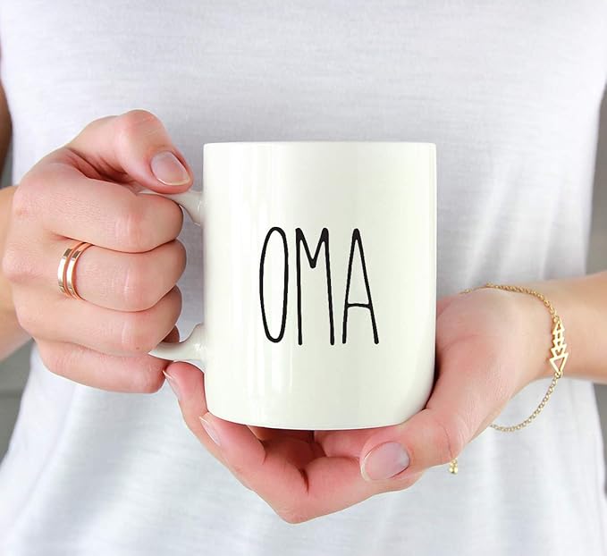 Andaz Press Simple Rustic Farmhouse Kitchen Decor 11oz. Ceramic Coffee Tea Mug Gift, Oma, 1-Pack, Birthday Christmas Gift Ideas for Family, Friends