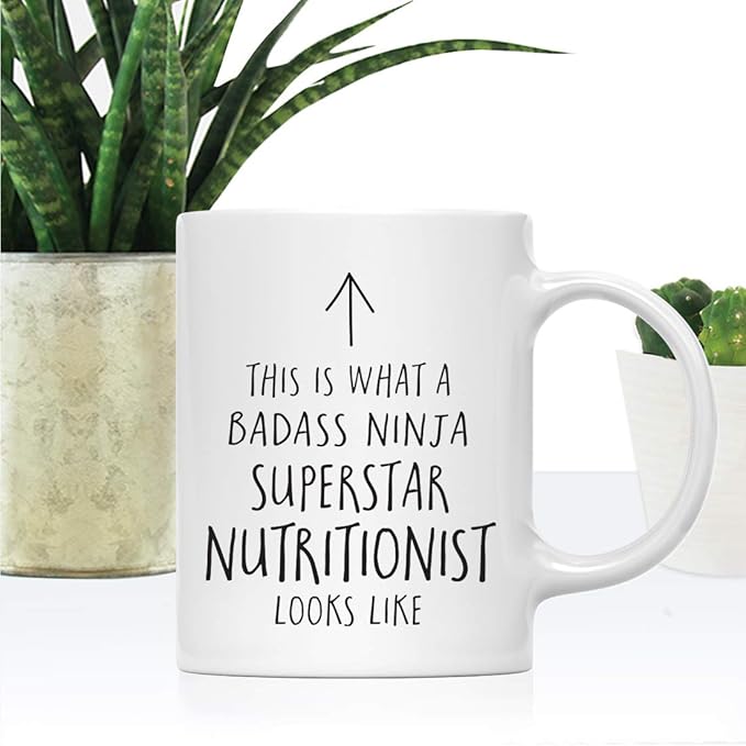 Andaz Press Funny 11oz. Ceramic Coffee Tea Mug Gift, This is What a Badass Ninja Superstar Nutritionist Looks Like, 1-Pack, Birthday Christmas Gift Ideas Coworker