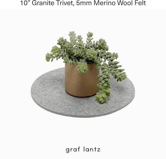 Graf Lantz - Trivets for Hot Dishes - Heat Resistant 100% Merino Wool - Hot Pads for Kitchen, Countertops, Tables, Sizzling Dishes, Pots & Pans - Home Decor, Kitchen Accessories - 10", Granite