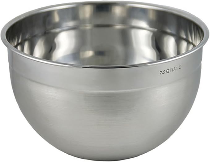 Tovolo Stainless Steel Mixing Bowls, 7.5 Qt - Metal Nesting Mixing Bowl with Rounded Lip for Easy Pour & Minimal Mess - Large & Small Dishwasher Safe Kitchen Supplies for Prep & Cooking