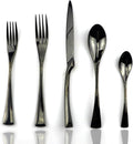 JASHII 18/10 Stainless Steel 20 Piece Mirror Polished Black Flatware Set,Dinner Knife Fork Salad Fork Dessert Spoon Coffee Spoon，Service for 4 ，Black Utensil Sets