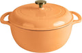 Premium Enameled Cast Iron Dutch Oven for Bread Baking | Non-Stick 5.5QT Oval Bread Oven with Lid | Perfect for Sourdough, Loaf, and Artisan Baking (Round Orange, 5.5 QT)