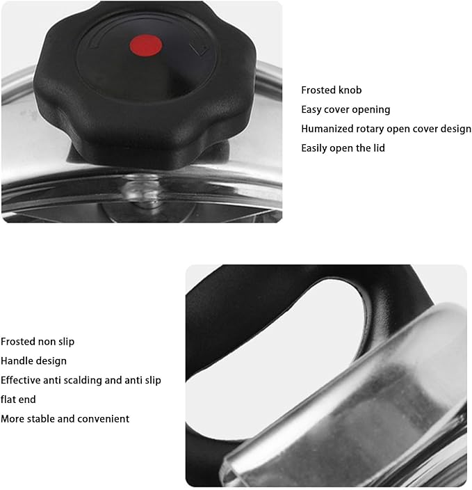 FOSA Aluminum Pressure Cooker, Home Pressure Cooker Aluminium Alloy Cookware Pressure Canner, Large Capacity Stovetop Pressure Cooker Rice Grain Pressure Cooker, 5L