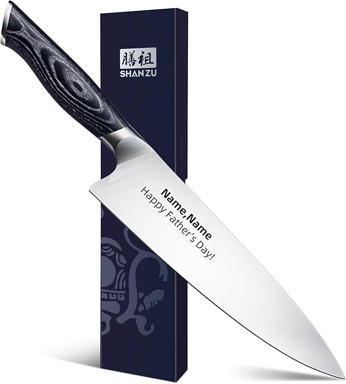 SHAN ZU Customize Chef Knife, 8 incn Japanese Super Steel Sharp Chef's Knives with K133 Ergonomic Handle Practical Father's Day Gift for Your Loved Ones