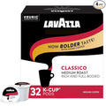 Lavazza Classico Single-Serve Coffee K-Cup® Pods for Keurig® Brewer, Medium Roast, Caps Classico, 32 Count (Pack of 4) Full-bodied medium roast with rich flavor and notes of dried fruit, Value Pack