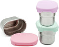 WeeSprout Stainless Steel Dip Containers with Leakproof Silicone Lids - 3 Pack - 2.7 Oz Reusable Snack & Sauce Cups - BPA-Free, Dishwasher & Freezer Safe Bento Box Lunch Boxes & Meal Prep Accessories