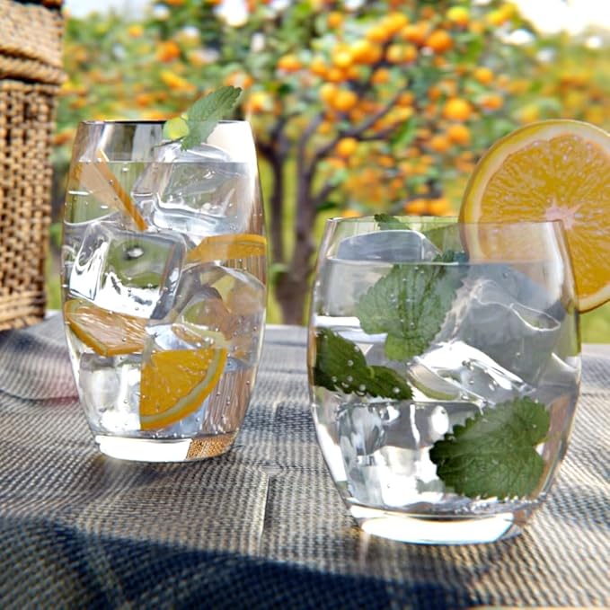 Amazing Abby - Fraternity - 12-Ounce and 16-Ounce Plastic Tumblers (Set of 8), Plastic Drinking Glasses, All-Clear Reusable Acrylic Cups, BPA-Free, Shatter-Proof, Dishwasher-Safe