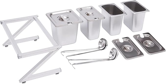Expandable Spice Rack Set, Kitchen Spice Rack Organizer, 3x1/9 Pans and 1x1/6 Pan, Stainless Steel Spice Organizer for Pantry, with Telescoping Shelf, Countertop Holder -4 Pans
