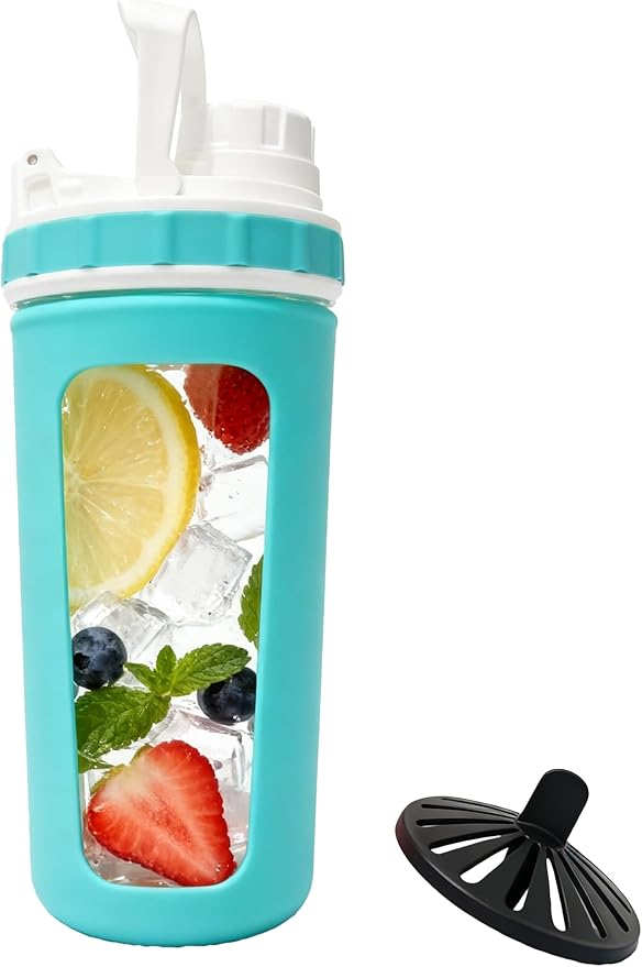 Glass Shaker Cup Odorless BPA Free– Glass Shaker Bottle for Protein 26oz Durable Borosilicate Glass, Leak-Proof & BPA-Free – Ideal for Creamy Protein Shakes, Smoothies & Workout Drinks (Mint)
