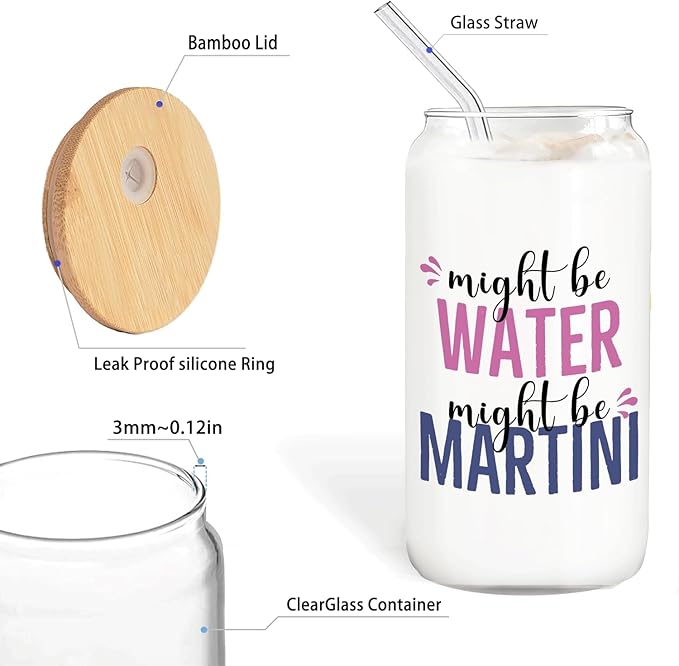 Martini glasses cup Gifts for Cocktail Lovers, Funny Might Be Martini Tumbler Gifts For Women 14oz,Tequila Lime drinking jar for Cocktail Lovers