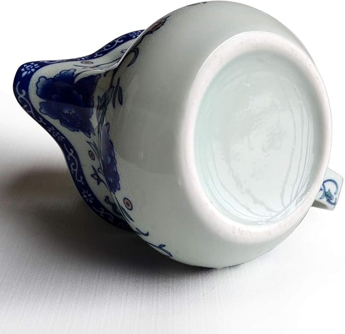 Teapot 500ml Blue White Peony Flower Porcelain Kettle Stainless Infuser (Mudan Flower 500ml)