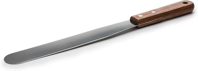 Fox Run Flat Icing Spatula, 8-Inch Stainless Steel Blade, Wood Handle, Metallic