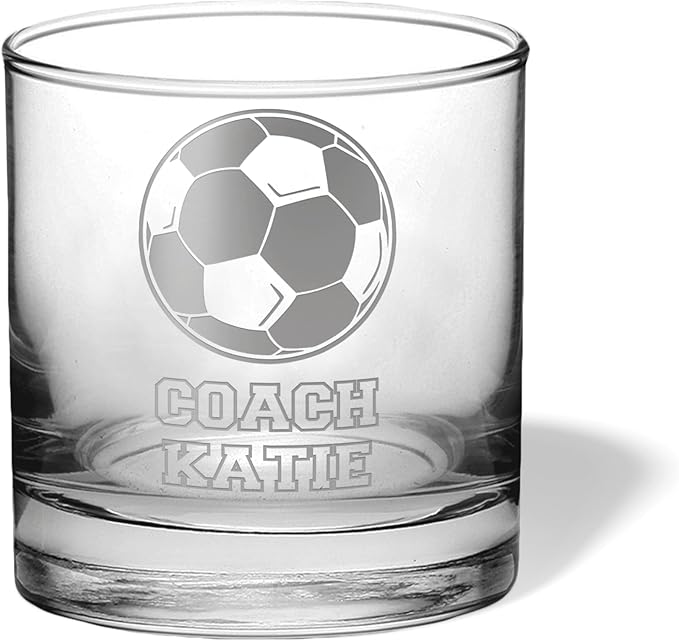 Soccer Coach Gift - Personalized Soccer Gift, Soccer Accessories, Best Coach gifts for coaches, End of Season, Girls Soccer Coach Gifts (Soccer, Single Whiskey Gift Box)