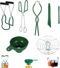 7PCS Canning set,Canning Kit with Canning Tongs Jar Lifter,Canning Tongs,Can Opener,Funnel For Canning,Steamer Rack,Lid Lifter Bubble Popper(Green)